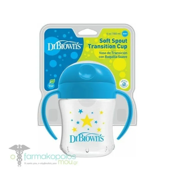 Dr. Brown's (TC 61001) Soft-Sprout Transition Cup, 180ml - Μπλε Αστέρια