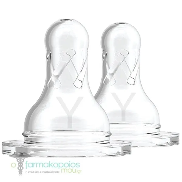 Dr. Brown's Y-Cut Silicone Bottle Nipples with Narrow Neck 9+ Months, 2pcs