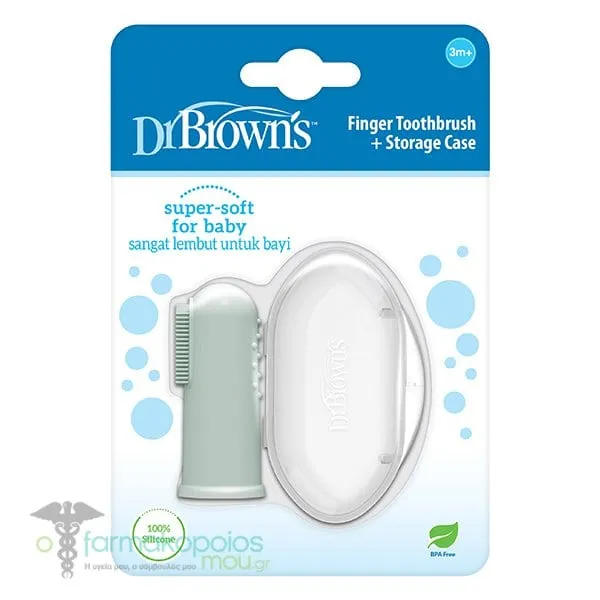 Dr. Browns Βρεφική Δαχτυλική Οδοντόβουρτσα για 3m+, 1τεμ