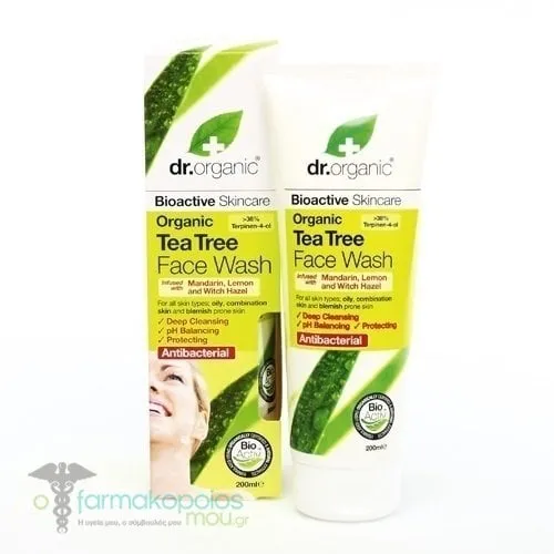Dr. Organic Tea Tree Face Wash, 200ml