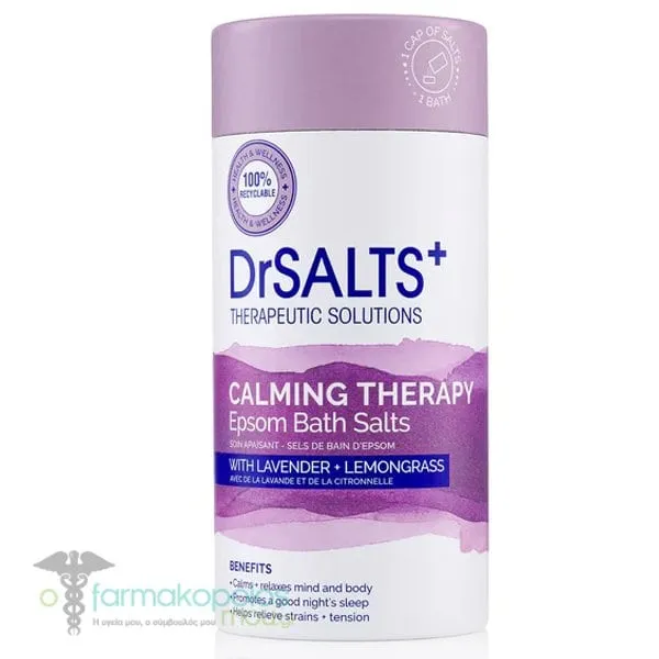Dr. Salts+ Calming Therapy Epsom Bath Salts Lavender & Lemongrass, 750g