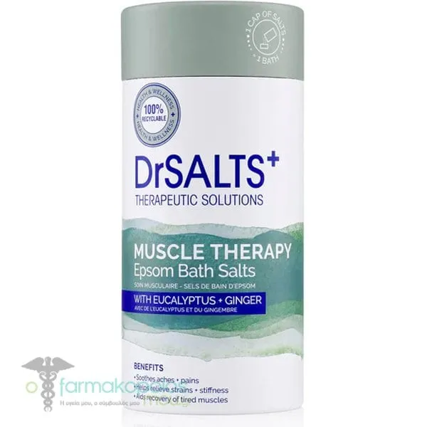 Dr. Salts+ Muscle Therapy Epsom Bath Salts Eucalyptus & Ginger, 750g