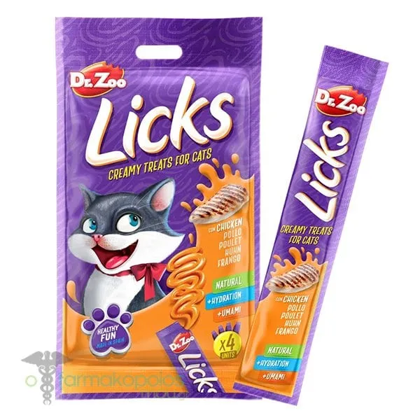 Dr. Zoo Licks Creamy Treats for Cats with Chicken, 4pcs