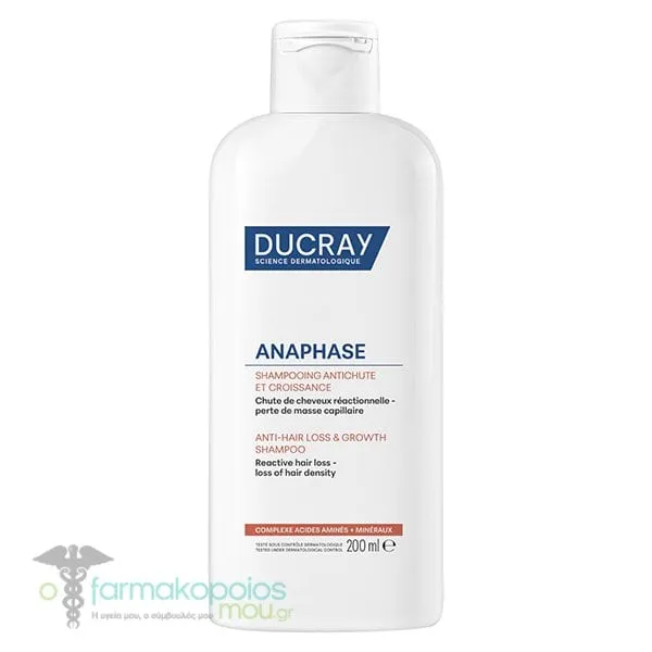 Ducray Anaphase+ Anti-Hair Loss & Growth Σαμπουάν κατά της Τριχόπτωσης & Ανάπτυξης των Μαλλιών, 200ml