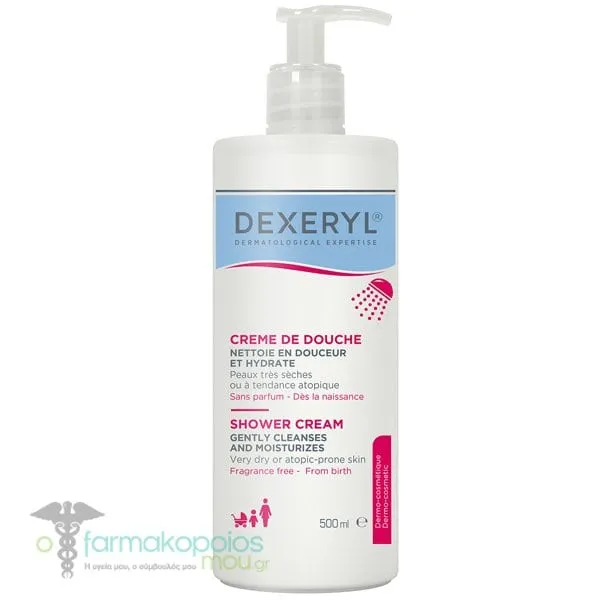 Ducray Dexeryl Shower Cream for Very Dry or Atopic-Prone Skin, 500ml