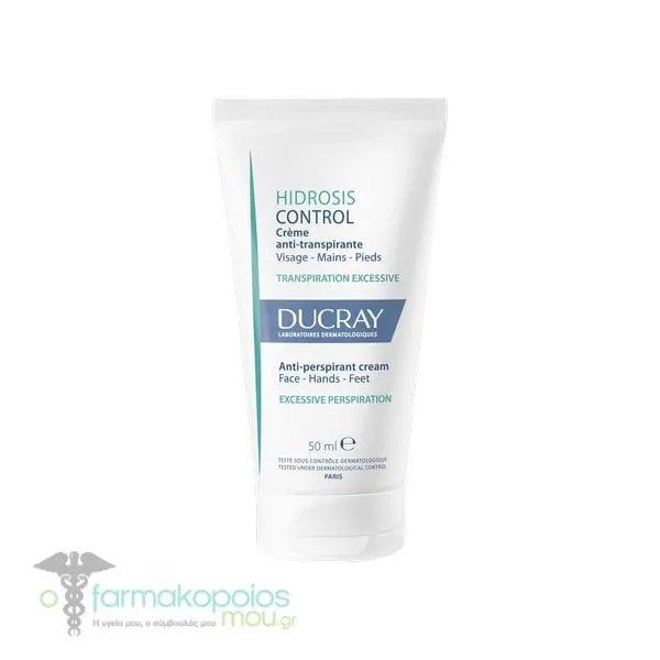 Ducray Hidrosis Control Anti-Perspirant Cream for Face, Hands, Feet, 50ml