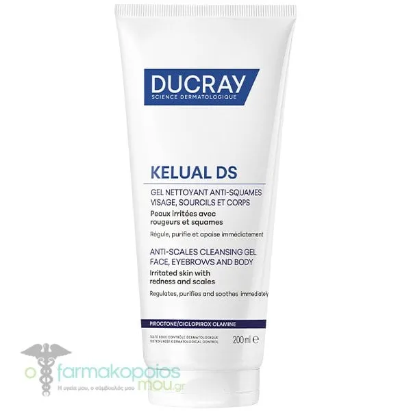 Ducray Kelual DS Gel Καθαρισμού κατά των Λεπιών για το Ερεθισμένο Δέρμα Πρόσωπο & Σώμα, 200ml