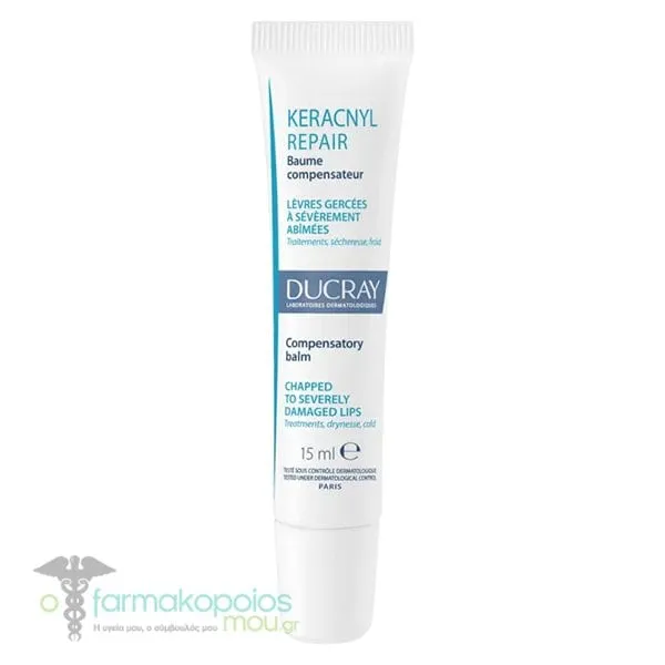 Ducray Keracnyl Repair Baume Levres Βalm για Επανόρθωση & Καταπράϋνση Χειλιών, 15ml