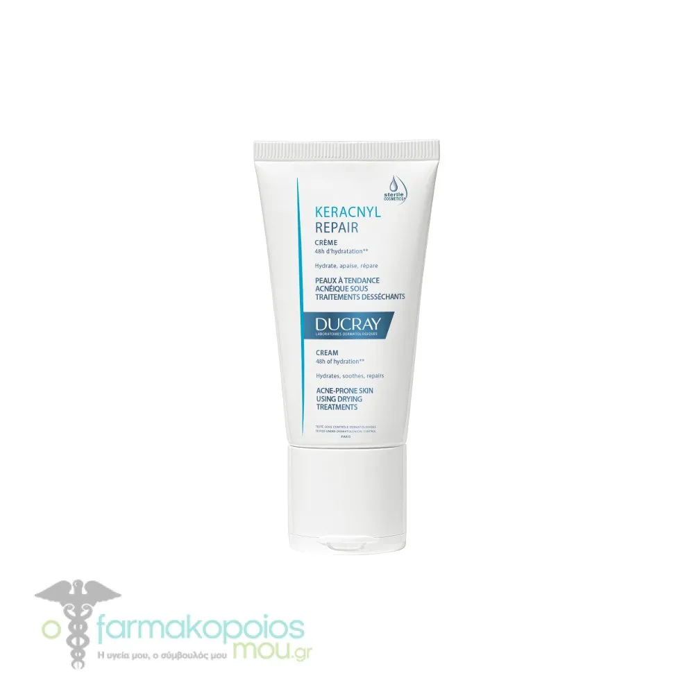 Ducray Keracnyl Repair Cream for Oily, Acne-Prone Skin, 50ml