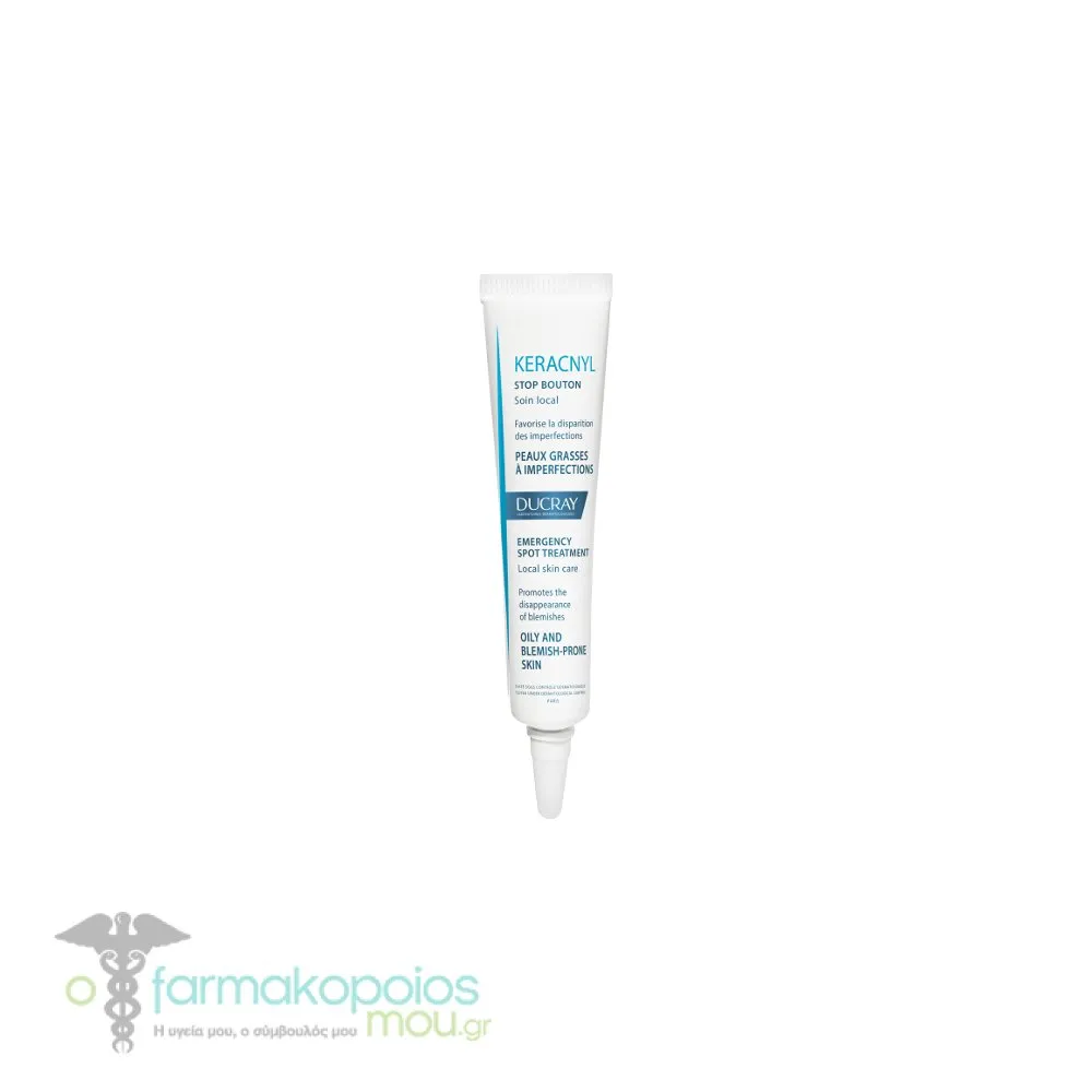 Ducray Keracnyl Spot Care Drying Gel for Oily & Blemish-Prone Skin, 10ml