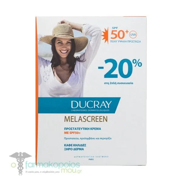 Ducray Promo (-20%) Duo Melascreen Protective Anti-spots Cream Dry Skin SPF50+, 2x50ml