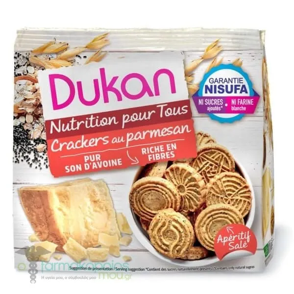 Dukan Oat Bran Crackers with Parmezan, 100g