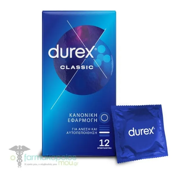 Durex Προφυλακτικά Classic με Κανονική Εφαρμογή, 12τεμ