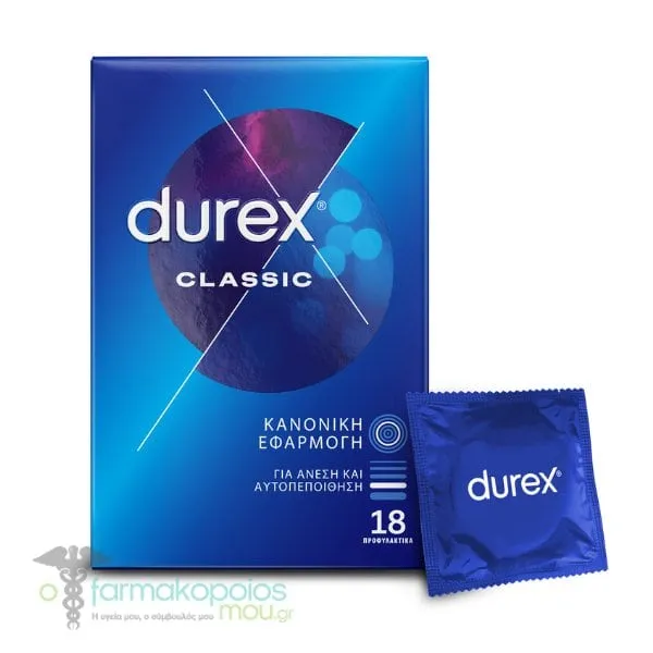 Durex Προφυλακτικά Classic με Κανονική Εφαρμογή, 18τεμ