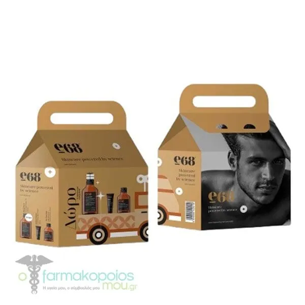 E68 Promo Pack Men Skin Care Radiant Smooth Men's Smoothing Face Cream, 50ml & The Time After Soothing After Shave, 90ml & Free Energy Boost Tonifying Shower Gel for Men, 300ml, 1set