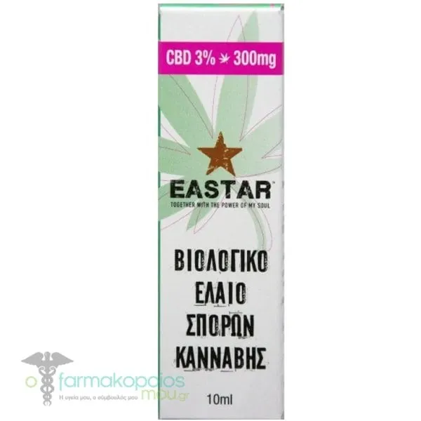 Eastar Βιολογικό Έλαιο Κάνναβης CBD 3% 300mg, 10ml