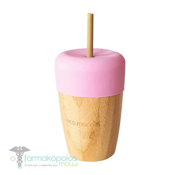 Eco Rascals Cup with Two Straws, 210ml - PINK