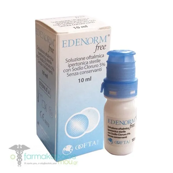 Edenorm 5% Eyedrom Υπέρτονο Οφθαλμικό Διάλυμα Χωρίς Συντηρητικά, 10ml