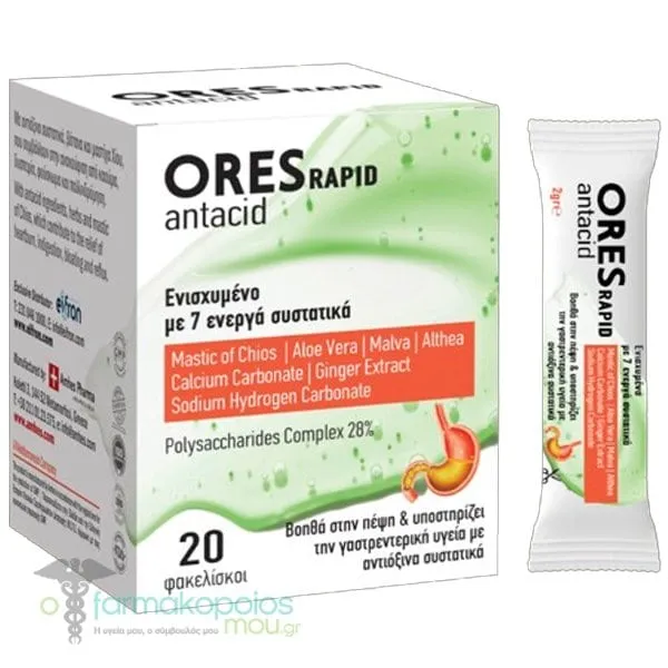 Eifron ORES Rapid Antacid, 20sachets