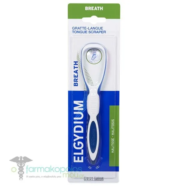 Elgydium Breath Tongue Scraper, 1pc - Μπλε-Λευκό