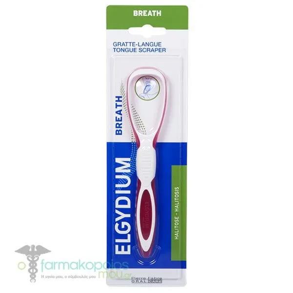 Elgydium Breath Tongue Scraper, 1pc - Κόκκινο-Λευκό