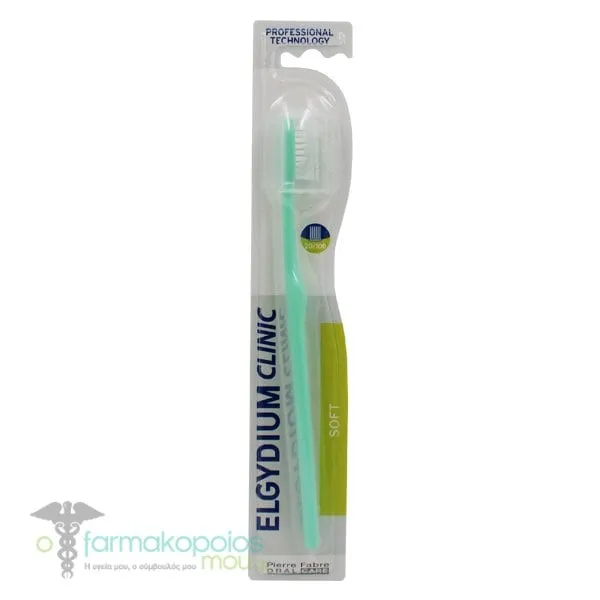 Elgydium Clinic Soft 20/100 Toothbrush, 1pc - Ανοιχτό Πράσινο