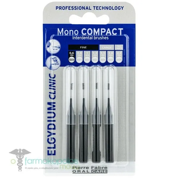 ELGYDIUM Clinic Mono Compact 0.6mm Μεσοδόντια Bουρτσάκια, 4τεμ