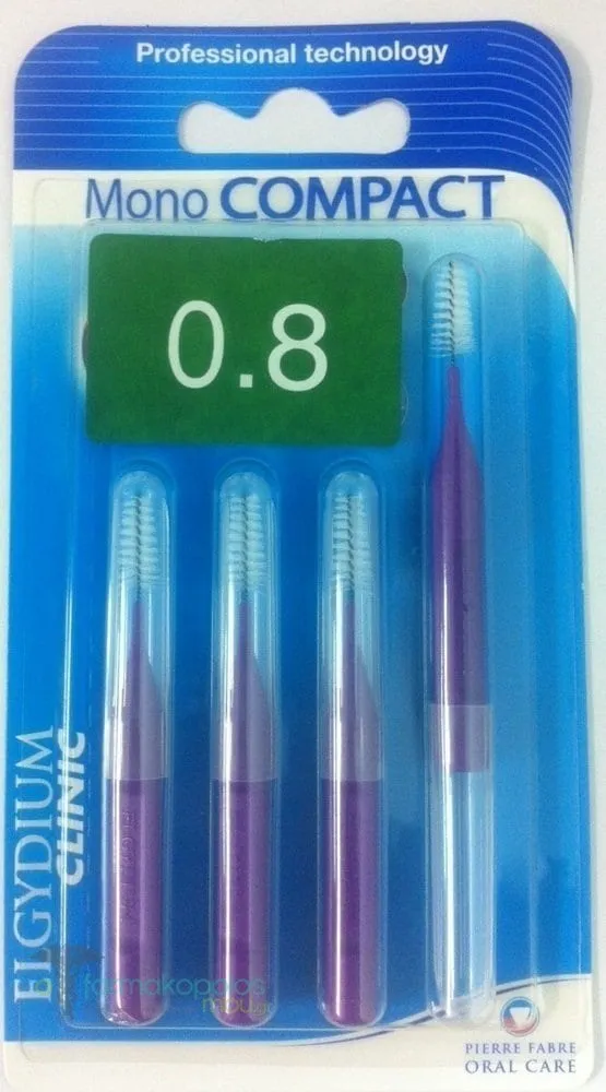 Elgydium Clinic Mono Compact Interdental Brushes 0.8mm, 4pcs