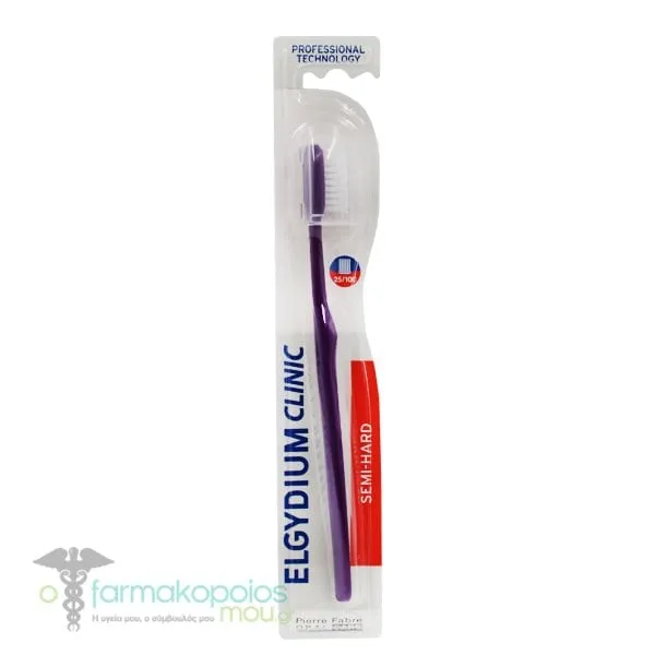 Elgydium Clinic Semi-Hard 25/100 Toothbrush, 1pc - Μώβ