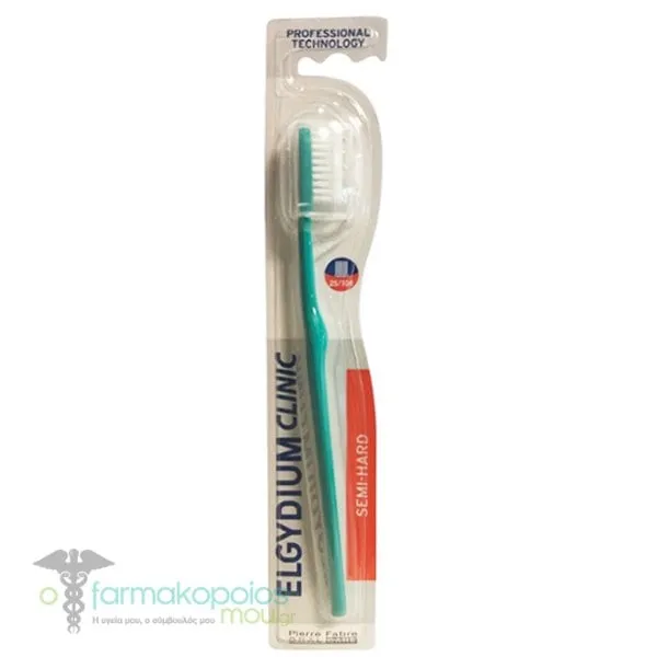 Elgydium Clinic Semi-Hard 25/100 Toothbrush, 1pc - Πρασινο