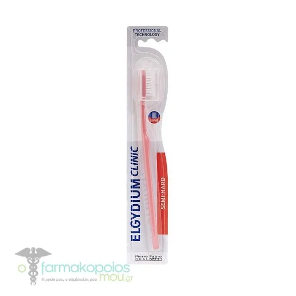 Elgydium Clinic Semi-Hard 25/100 Toothbrush, 1pc - Σομόν