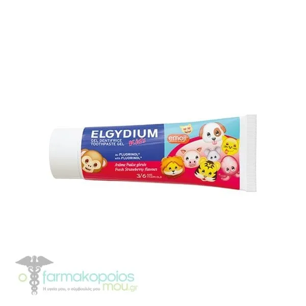 Elgydium Κids Emoji Toothpaste Gel with Fresh Strawberry Flavour, 50ml