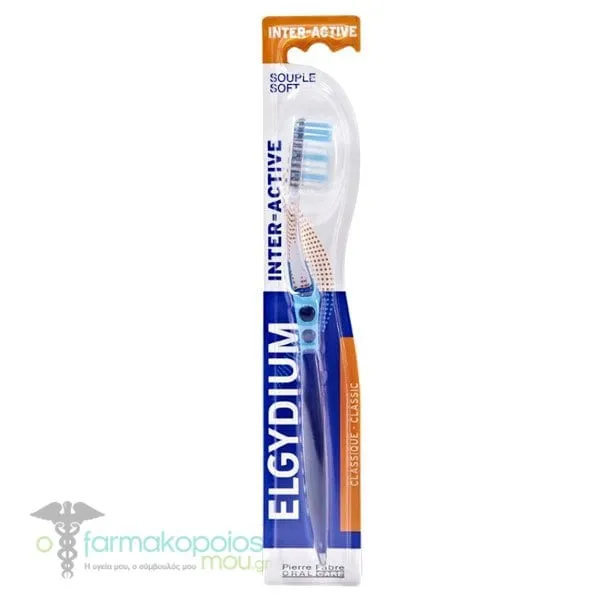 Elgydium Inter-Active Soft Toothbrush, 1pc - Μπλέ