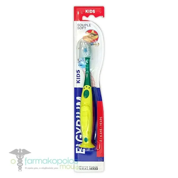 Elgydium Kids Soft Toothbrush 2-6Y, 1pc - Κίτρινο-Πράσινο