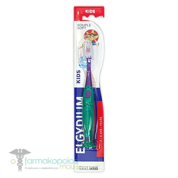 Elgydium Kids Soft Toothbrush 2-6Y, 1pc - Πράσινο-Μώβ