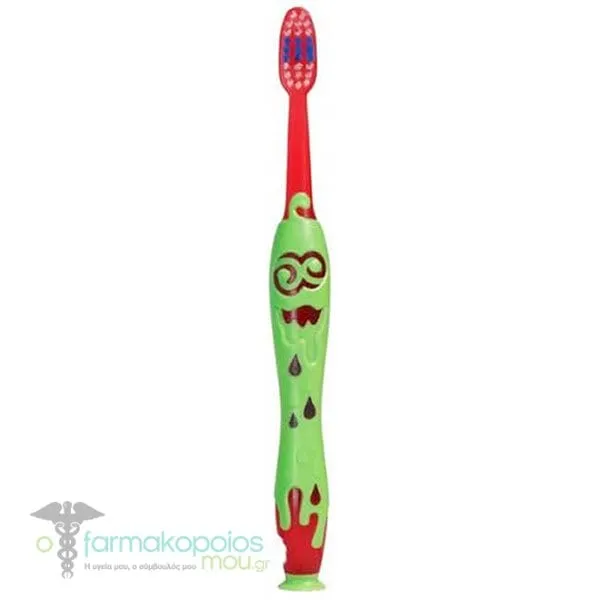 Elgydium Kids Monster Toothbrush Soft 2-6Y, 1pc - Λαχανί-Κόκκινο