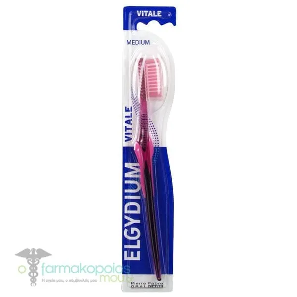 Elgydium Vitale Medium Toothbrush, 1pc - Ρόζ
