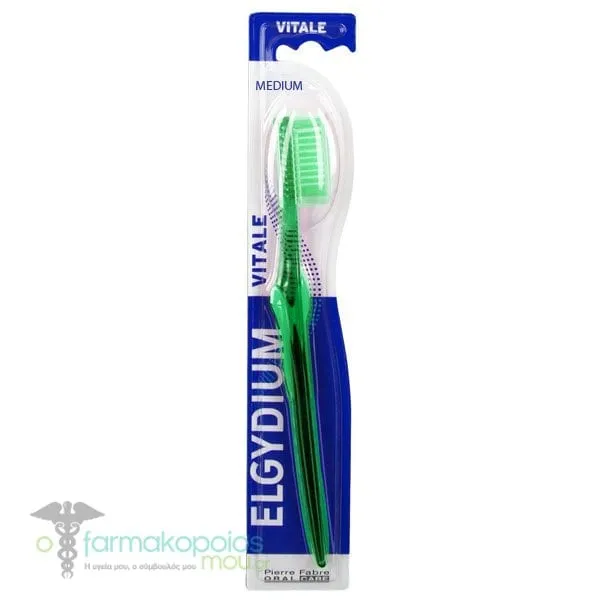 Elgydium Vitale Οδοντόβουρτσα με Αντιολισθητική Λαβή Medium, 1 Τεμάχιο