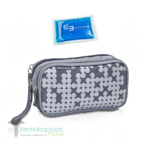Elite Bags Diabetic Toiletry Bag Isothermal Medical Diabetic Kit Gray, 1pc