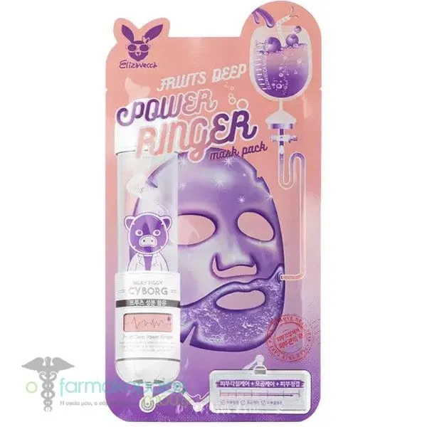 Elizavecca Fruits Deep Power Ringer Mask Μάσκα Προσώπου με Σμηγματορυθμιστική Δράση, 1τεμ