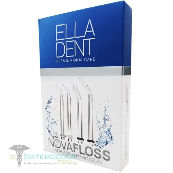 EllaDent Novafloss Replacement Nozzles Ανταλλακτικά Ρύγχη, 4τεμ