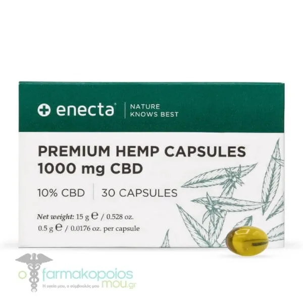 Enecta Premium Hemp Capsules 10% CBD Capsules (1000mg), 30caps