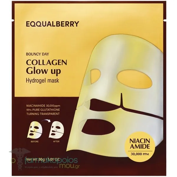Eqqualberry Collagen Glow Up Μάσκα Προσώπου για Λάμψη, 1τεμ
