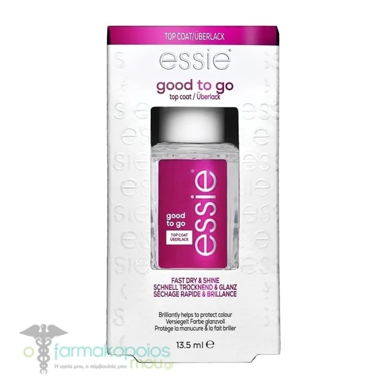 Essie Good to Go Top Coat Γυαλιστικό Νυχιών για Γρήγορο Στέγνωμα, Λάμψη & Προστασία, 13.5ml