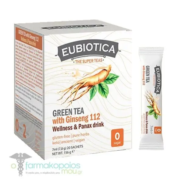 Eubiotica The Super Teas Green Tea with Ginseng 112, 20x7.8g