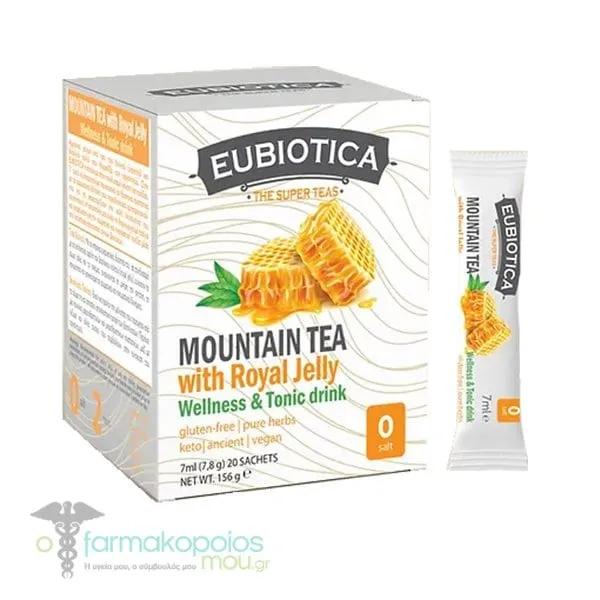 Eubiotica The Super Teas Mountain Tea with Royal Jelly, 20x7.8g