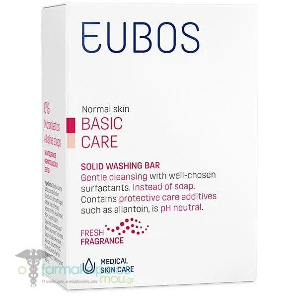 Eubos Βasic Care Solid Washing Bar Red Στερεή Πλακά Καθαρισμού Προσώπου & Σώματος, 125g