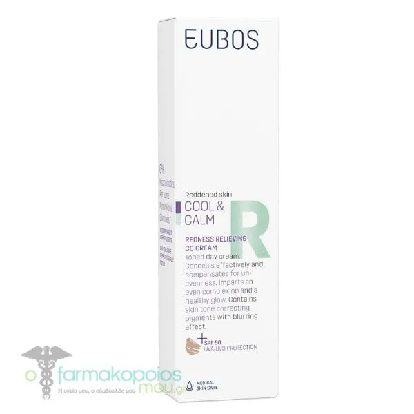 Eubos Cool & Calm Redness Relieving CC Cream SPF50, 30ml