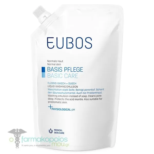 Eubos Liquid Washing Emulsion Blue Υγρό Καθαρισμού για Πρόσωπο & Σώμα Ανταλλακτικό, 400ml