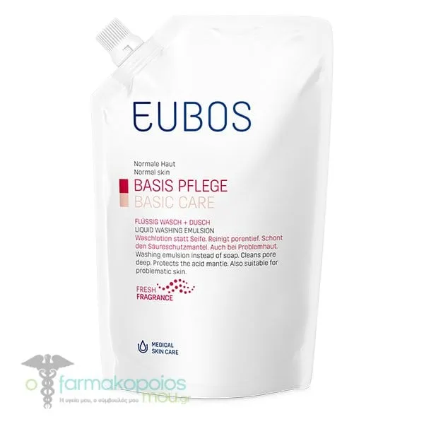 Eubos Liquid Washing Emulsion Red Υγρό Καθαρισμού Σώματος & Προσώπου Ανταλλακτικό, 400ml